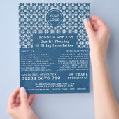 パターンタイル、フロアー、タイル設置業者 広告 チラシ (手)