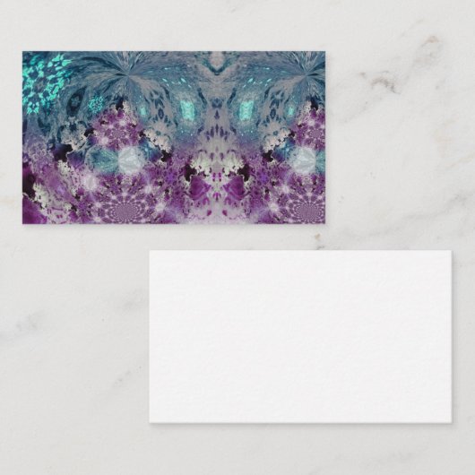 パターンデザインのグラデーションな絞り染めのティール(緑がかった色)のプリント 名刺 (正面/裏面)