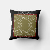 パターンデザインカスタマイズグラフィック黒緑レッド クッション (裏面)