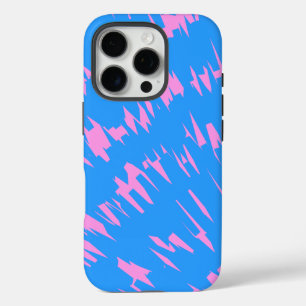 パターンデザイン(青とピンク) iPhone 16 PROケース