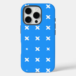 パターンデザイン(青と白) iPhone 16 PROケース