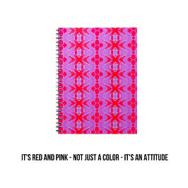 パターンドレッド&ピンクアールヌーボーノート ノートブック