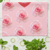 パターンハッピーバレンタインデー2024背景 キッチンタオル (折り畳み)