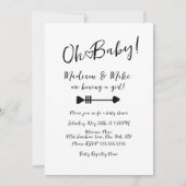 パターンハートバレンタインデー模様ベビーシャワー 招待状 (正面)