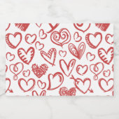 パターンハートラブロマンスバレンタインデー結婚ズ スパークリングワインラベル (シングルラベル)