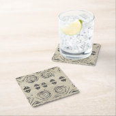 パターンバザール – 丸い形と幾何学的な形 スクエアペーパーコースター (インサイチュ)