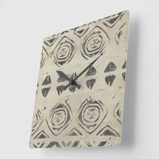 パターンバザール – 丸い形と幾何学的な形 スクエア壁時計 (傾斜)