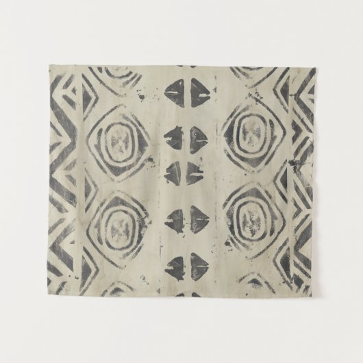 パターンバザール – 丸い形と幾何学的な形 タペストリー (正面(横))