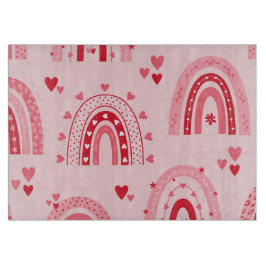 パターンバレンタイン2024背景とハート愛 カッティングボード