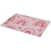 パターンバレンタイン2024背景とハート愛 カッティングボード (角)