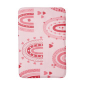 パターンバレンタイン2024背景とハート愛 バスマット (正面縦)
