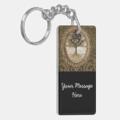 パターンブラウンの生命の樹 キーホルダー (正面左)