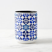 パターンブルーフローラ ツートーンマグカップ (中央)