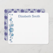 パターンホリデイブルースノーフレークウィンターシック ノートカード (正面/裏面)