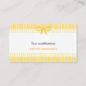 パターンマスタードの黄色のベビーシッターの育児 名刺 (裏面)