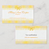 パターンマスタードの黄色のベビーシッターの育児 名刺 (正面/裏面)