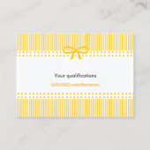 パターンマスタードの黄色のベビーシッターの育児 名刺 (裏面)