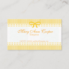 パターンマスタードの黄色のベビーシッターの育児 名刺