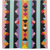 パターンミッストライプクスカラフルと三角形 シャワーカーテン (正面)