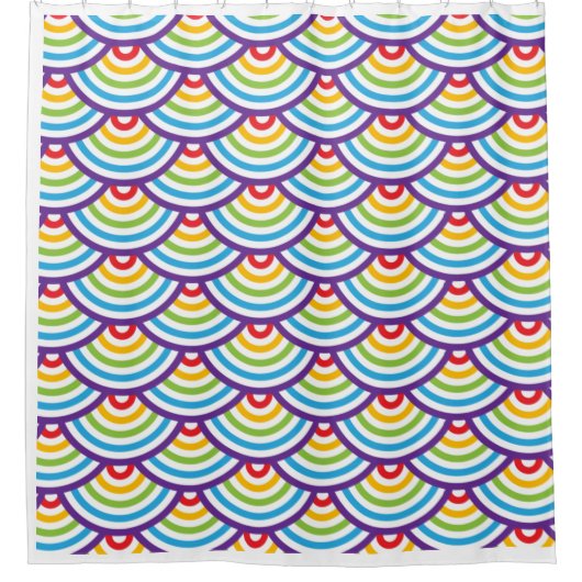 パターンモダン幾何スタイリッシュヴィンテージ シャワーカーテン (正面)