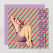 パターンモダン逆ピンバチェロレッテ 招待状 (正面/裏面)