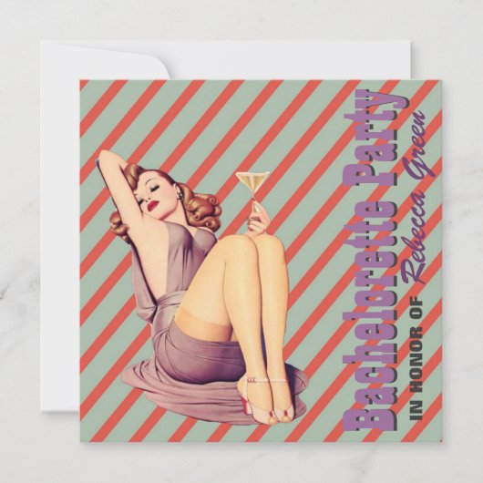 パターンモダン逆ピンバチェロレッテ 招待状 (正面)