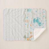 パターンユニコーンストライプティール（緑がかった色）グレーコーラル シェルパブランケット (正面(横))