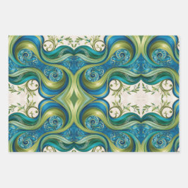 パターンユニークラッピング紙フラットシートセット3 ラッピングペーパーシート