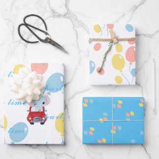 パターンラッピング紙フラットシートセット3 ラッピングペーパーシート