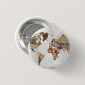 パターン世界地図 缶バッジ (正面&裏面)