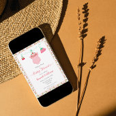 パターン付きのステキなストロベリー ベイビー服 赤ちゃんのシャワー 招待状