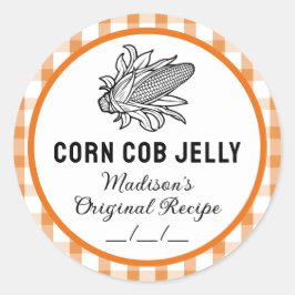 パターン付きコーンコブジェリ市松模様にーシール ラウンドシール