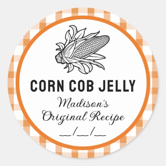 パターン付きコーンコブジェリ市松模様にーシール ラウンドシール (正面)