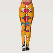 パターン付きハイウエストヨガレギンスユニーク レギンス (裏面)