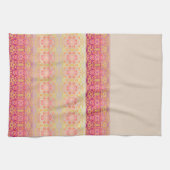 パターン付きピンク キッチンタオル (横)