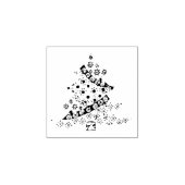 パターン付きホリデーの飾られたクリスマスツリー ラバースタンプ (インプリント)