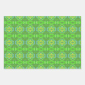 パターン付きライムグリーン ラッピングペーパーシート (正面2)