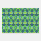 パターン付きライムグリーン ラッピングペーパーシート (正面)