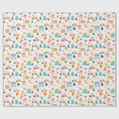 パターン付き光沢ラッピング紙よくはしゃぐ ラッピングペーパー (フラット)