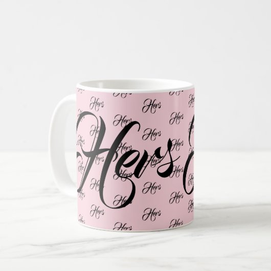 パターン付き彼女 コーヒーマグカップ (正面左)