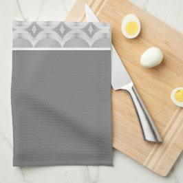 パターン付き濃い灰色 キッチンタオル