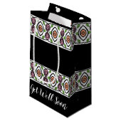 パターン付き黒カラフル色 スモールペーパーバッグ (正面アングル)