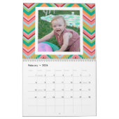 パターン付き17枚の写真カラフルコラージュ カレンダー (2月 2026)