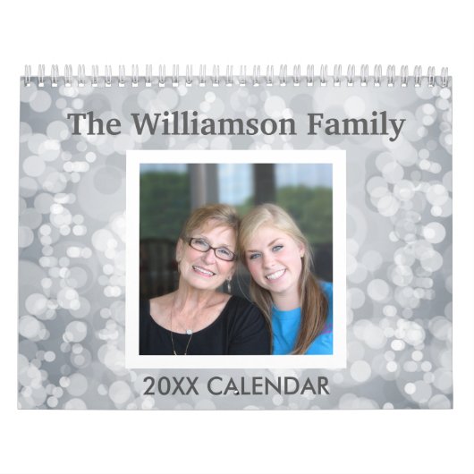 パターン付き17枚の写真カラフルコラージュ カレンダー (カバー)