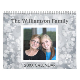 パターン付き17枚の写真カラフルコラージュ カレンダー