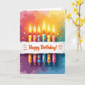 パターン入りお誕生日カード カード (黄色い花)