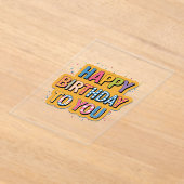パターン入り ハッピーバースデー アクリル招待状 (レイダウン)