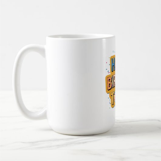 パターン入り ハッピーバースデー コーヒーマグカップ (左)