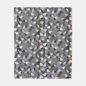 パターン全体にアフリカグレイ フリースブランケット (正面)