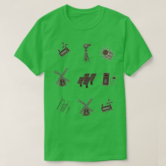 パターン再生可能エネルギー風エネルギー7 Tシャツ (デザイン正面)